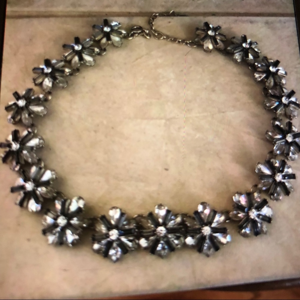 The Loft Black and clear crystal necklace